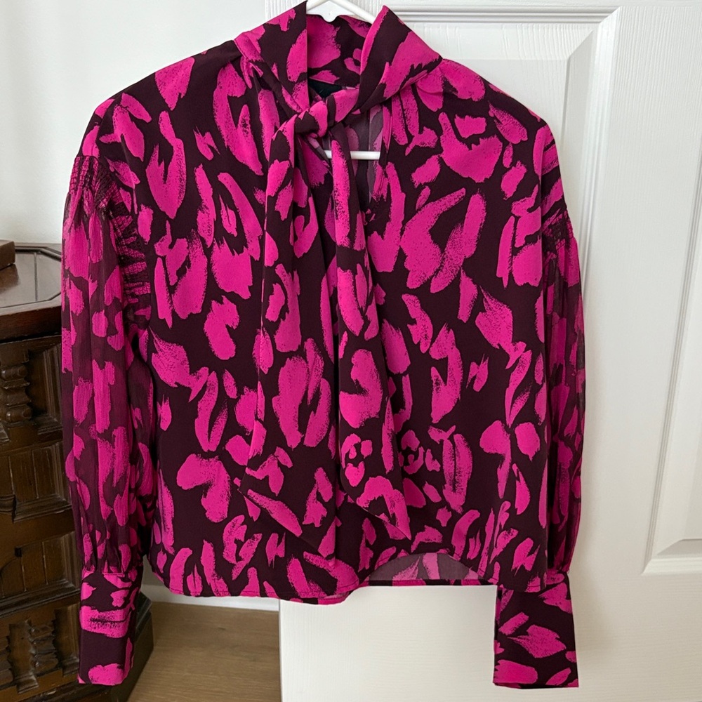 Who What Wear Fuchsia and Plum Blouse